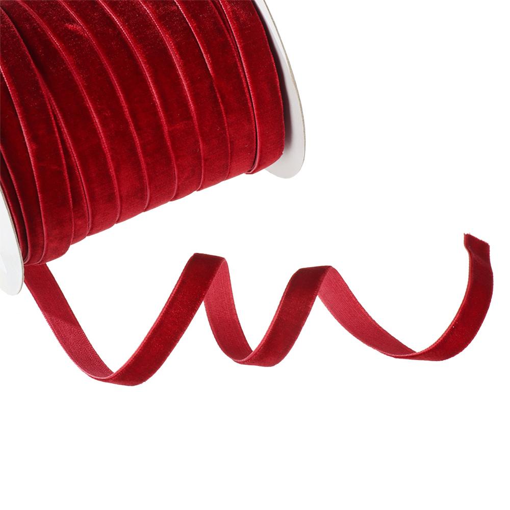 50yards 10mm Decoration Gifts Bouquet Decor Packaging Strap Wrapping Band Velvet Ribbon Flocking Silk