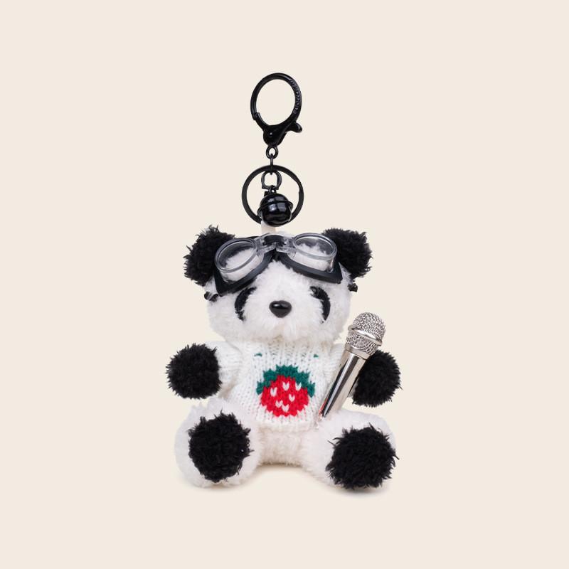 

Панда Пилот Музыкальный Плюшевый Брелок Милый Функциональный Дизайн Подарок Украшение для Рюкзака Microphone Panda