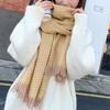 Women Scarf Plaid Winter Warm Tassel Shawl Thick