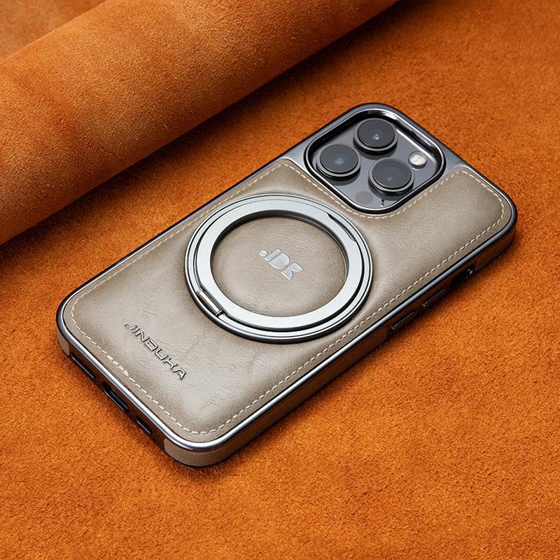 Suitable for Apple 15promax Phone Case Rotating Stand Magnetic Attraction IPhone14 Full Cover 13 Anti-drop Leather Case