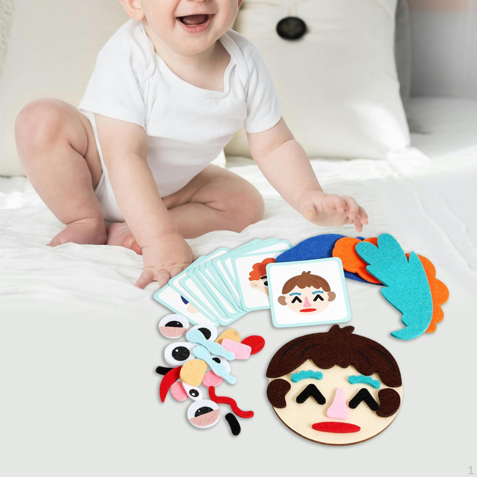 

Emotion Learning Felts Board Social Emotional Toy for Age 4-6 Portable Interactive