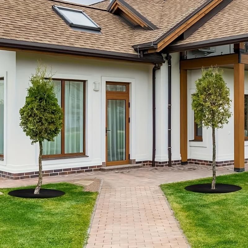 15 Stück Vlies Baumabdeckring Baumschutzmatte, Baumgrasmatte, Baumgrasschutzbarriere-Matte, Kreisförmige Stoff-Baumunkrautbekämpfungsbarriere