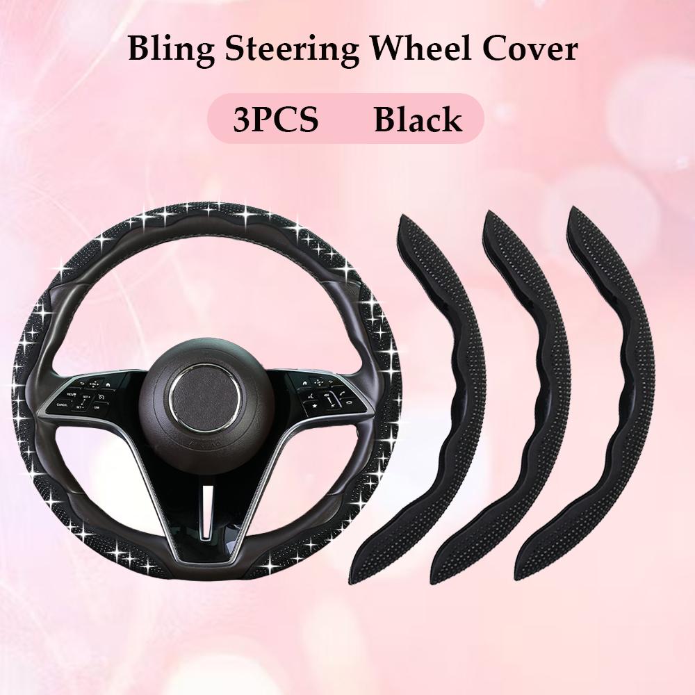Fashion with Diamond Car Universal 38cm Steering Wheel Cover Colorful Bronzing Diamond BlingBling Steering Wheel Accessories