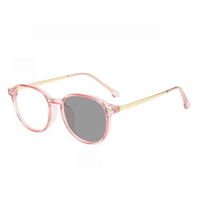 

Ultra-Light Photochromic Anti-Blue Light Presbyopia Glasses Unisex Stylish Round-Frame Reading Eyewear Diopter 0 To +4.0 0 розовый