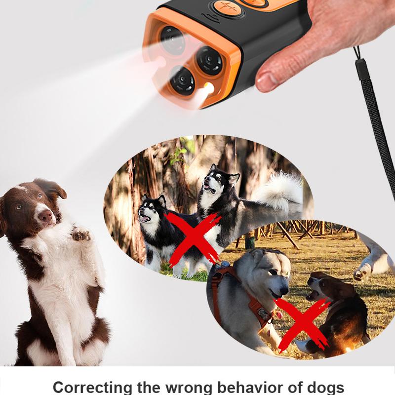 3 In 1 Ultrasonic Dog Repeller LED Dog Barking Trainer Deterrent Device Portable Dog Anti-barking Stopper with Flashing Light