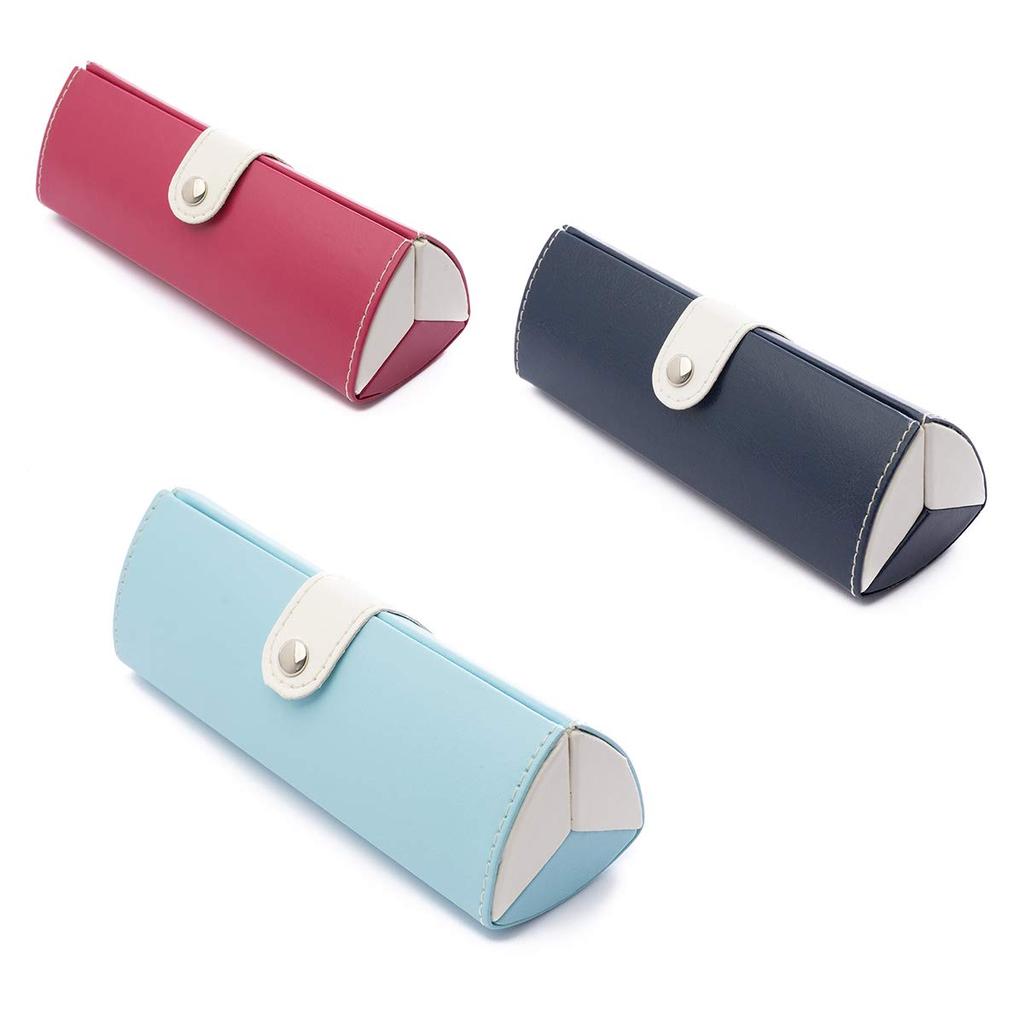 Eyeglass Cute Triangular Hard Pink MIDI-Midi Semi-Hard Case, Stylish, Wide-Opening, Design, Case, Case, (case-013,c1)