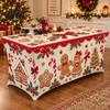 Reusable Table Cover Rectangular Protector 6FT 8FT Cover 4FT Christmas Stretch Gingerbread House Milk Silk