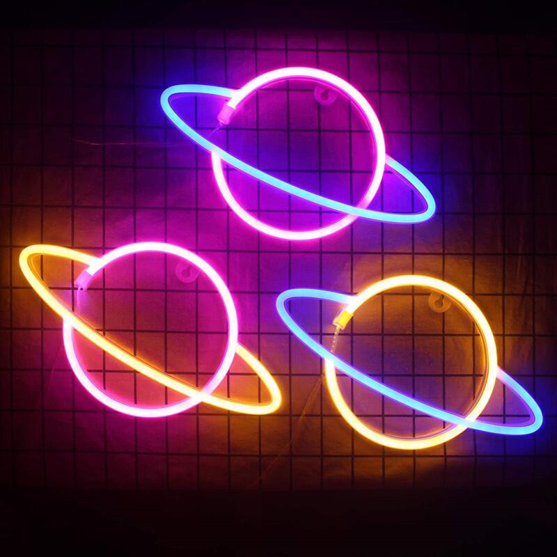 Manufacturer's New LED Neon Light: Lightning Cloud, Planet, Heart, Rainbow – Perfect for Christmas Night Décor.