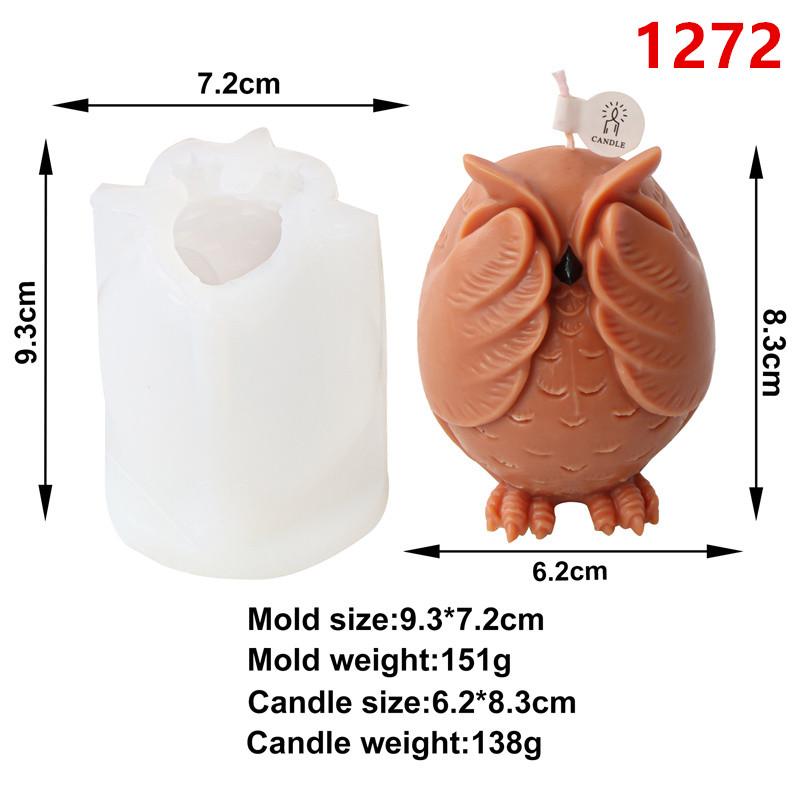 3D Cartoon Eule Silikonform DIY Niedliches Tier Duftkerzenform Gips Handwerksdekoration Seife Eiswürfel Backform