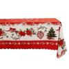 Christmas Rectangle Tablecloth Waterproof Xmas Holly Candy Cane Table Cloth Washable Table Cover for Home Dinner Party Decoration
