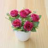 Pot Plante Artificielle Bonsaï Belle Simulation Plastique Artificielle Rose Décor pour Salon
