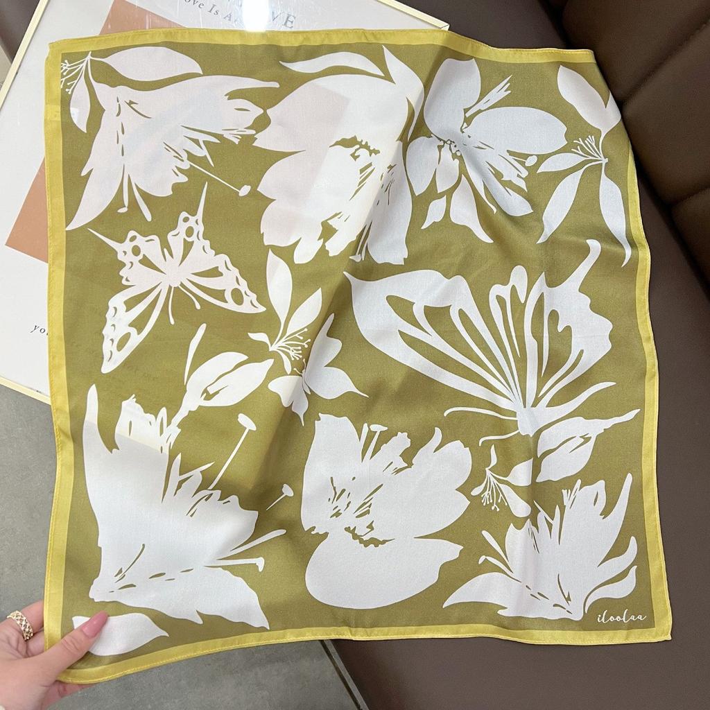 New 100% Natural Real Silk Scarf Fashion Lady Foulard Female Bandana Scarves  Women Hijab Shawl Wraps Square Neckerchief