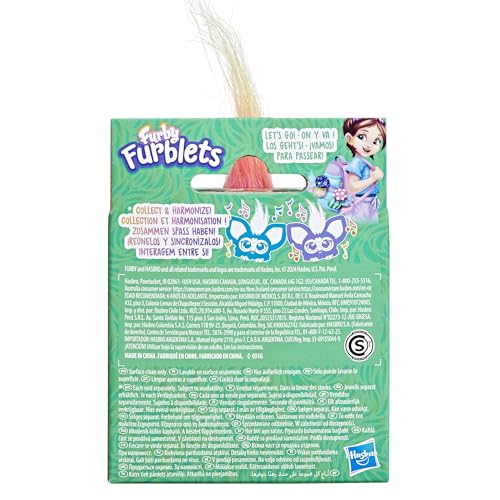 Furby Fur Bullets Party Mini Friend Over 45 Sounds, Furby Language, Electric Plush Toy, Ages 6+, Multicolor G0400 Genuine Product