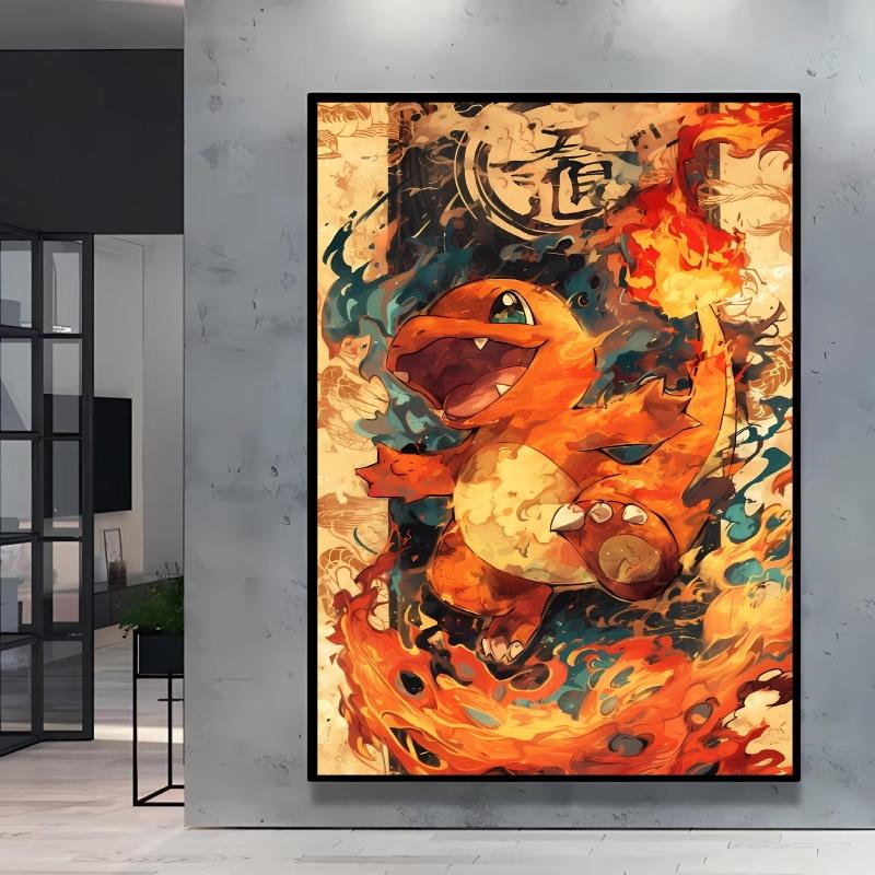 Canvas Painting Pokemon Charizard Cool Character Poster HD Printing Not Fading Modern Home Children's Bedroom Decor Holiday Gift
