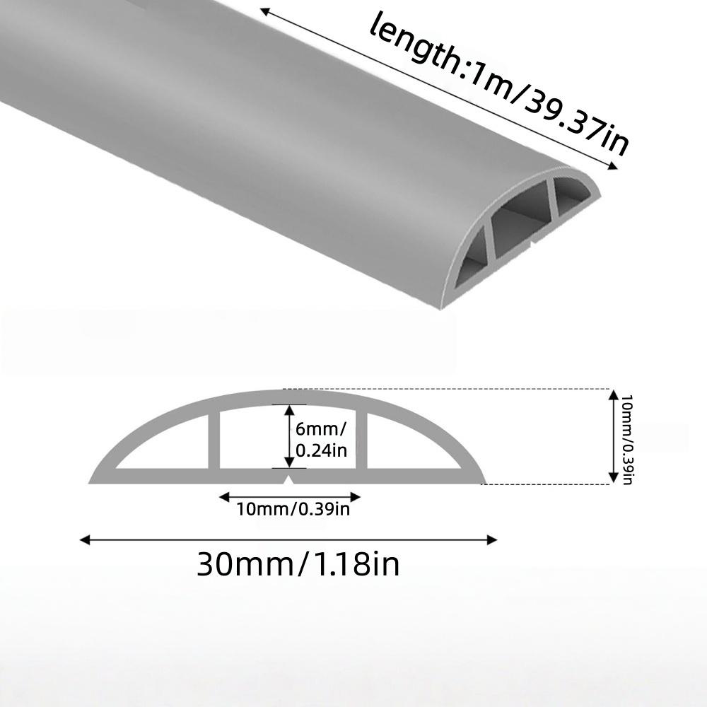1Pc 1mX3cm Floor Cable Protector Self-Adhesive Floor Cord Cover Floor Cable Sheath PVC Anti Stepping Cover for Cables Flexible