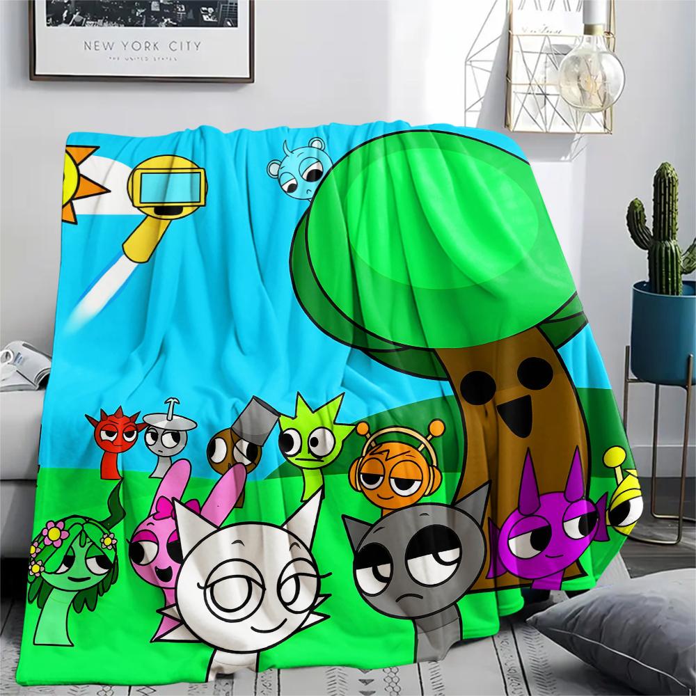 Sprunki,pattern Flannel Blanket, High Quality Comfortable for All Seasons, Home Decor, Warmth and Comfort, Perfect for Gifts.