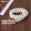 Fashion Ladies' Elastic Waistband with Pearl Thin Simple Rhinestone Waist Chain Elegant Pearl Waist Belt For Women