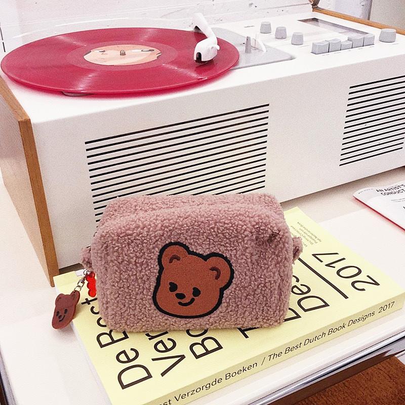 Teddy Plush Bear Makeup Bag With Large Capacity For Travel And Storage