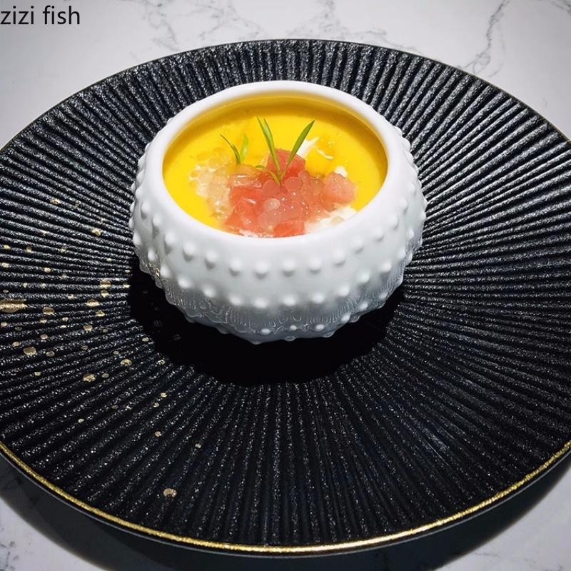 Ceramic Dining Plates Heating Furnace Combination Special Tableware Dessert Plate Fruit Bowl Dim Sum Dish Snack Tray Sushi Plate