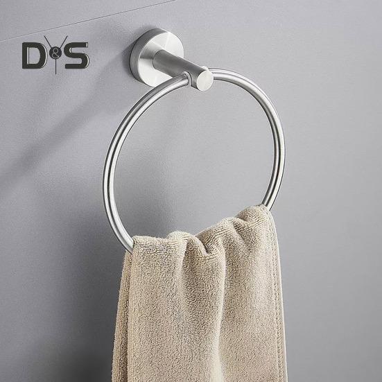 Handtuchring mit Saugnapf, Wandhalterung aus Metall, einfarbig, einfach zu installieren, Handtuchhalter für Badezimmer, Kleiderhaken