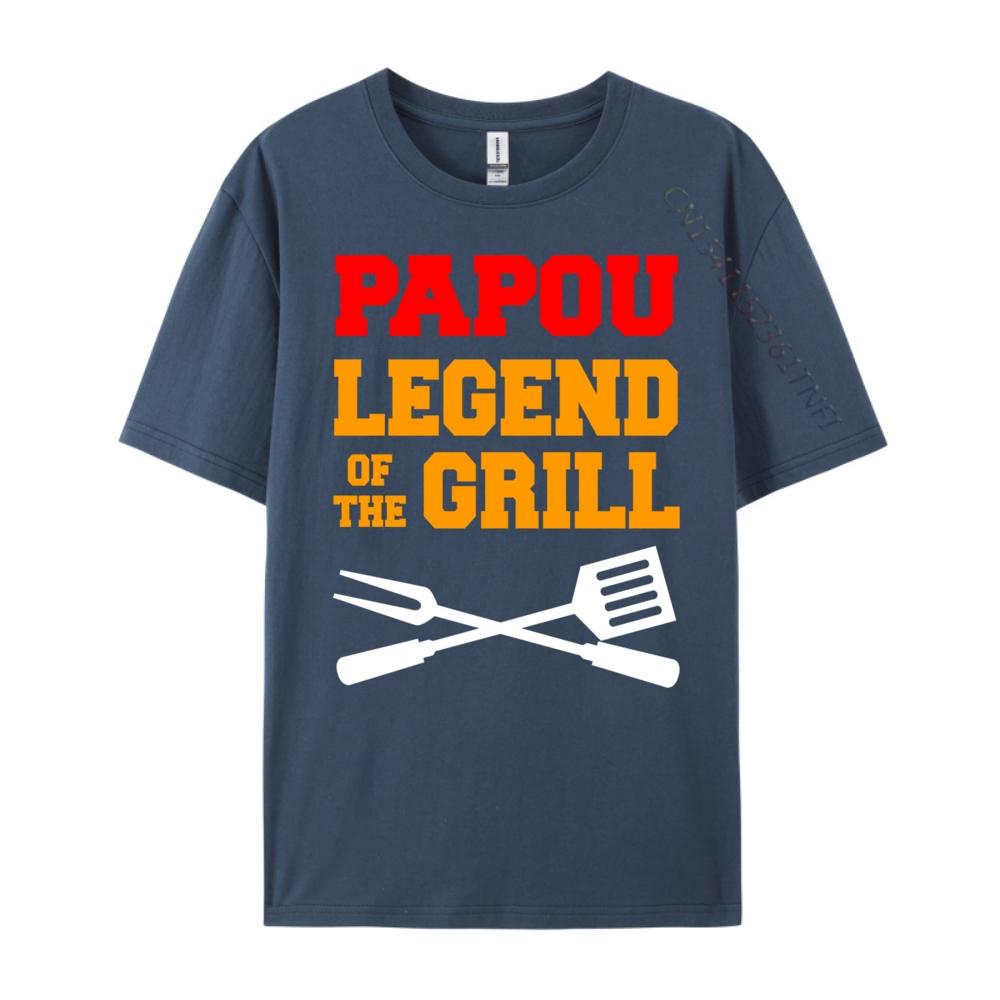 

Papou Legend Of The Grill Grilling Mens Korean Fashion Mens Clothing Blue And White Graphic T Shirts Short Sleeve TShirt Men 4XL