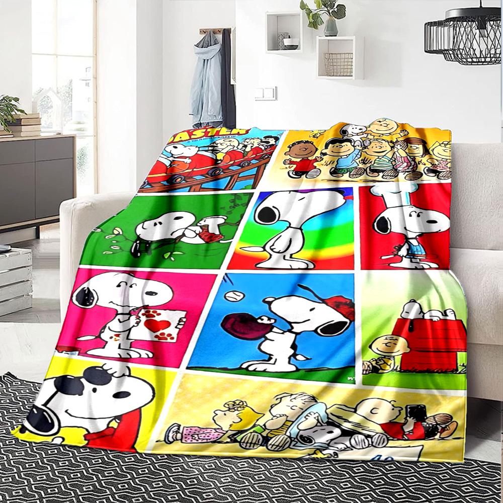 1pc Snoopys Valentine Collage flannel Blanket for Super Soft Cute Comfort Blanket for Travel Bedding Couch Sofa Blanket Y7306