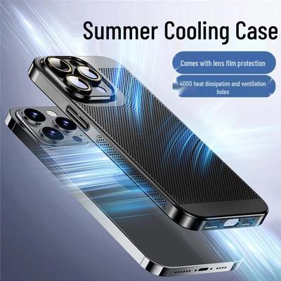 Elektroplattierte Wärmeableitungs-Handyhülle für iPhone 14 Pro Max und 13 mit Linsenschutz (16 Felder)
