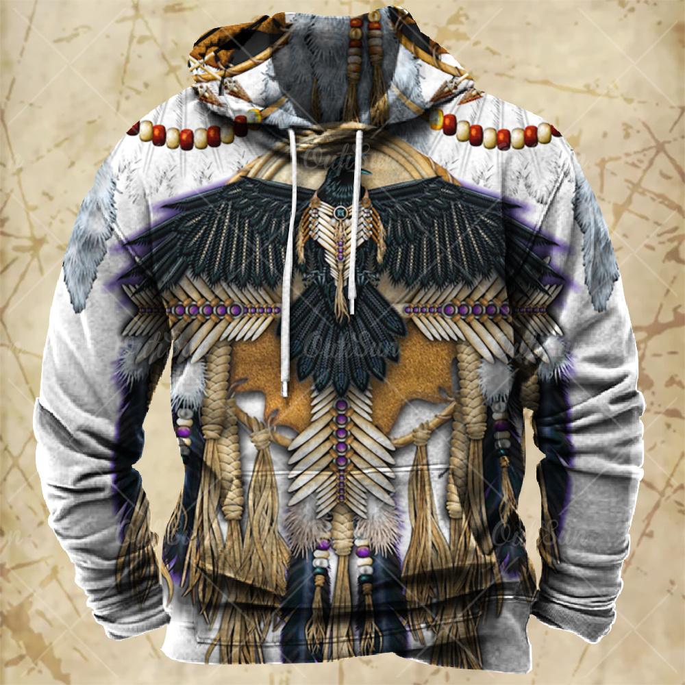 Vintage Hoodie For Men Harajuku Print Autumn Long Sleeve Sweatshirts Oversized Y2k Clothing Men's Hoodies Fashion Streetwear