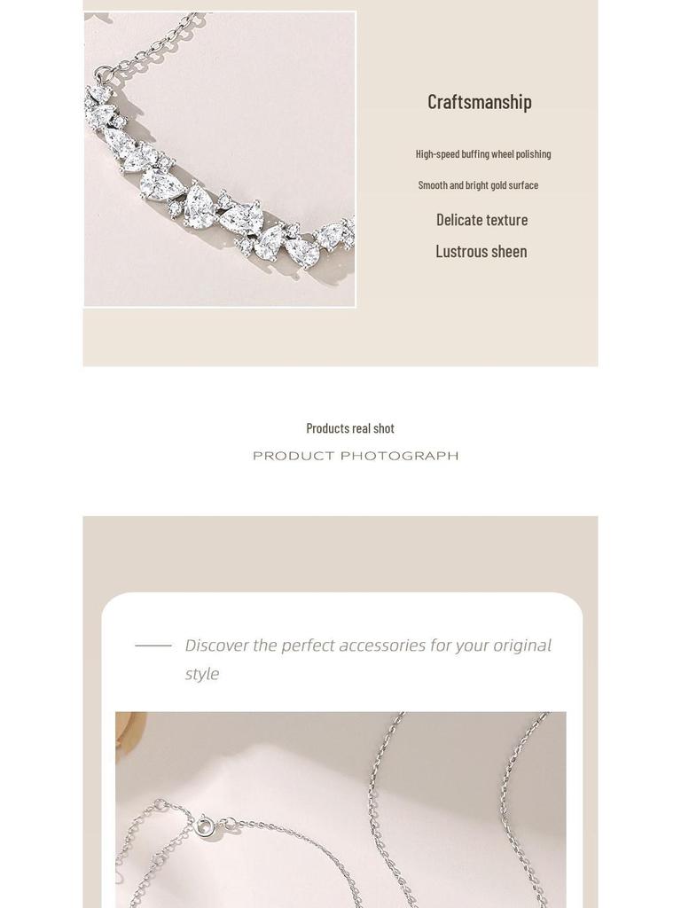 "Wisteria" 999 Pure Silver Necklace: High-End Smile Pendant for Women - Luxury Collarbone Gift Set