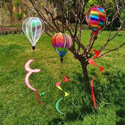 40cm Balloon Hot Air Balloon Spinner Rainbow Color Striped Tie Dye Pinwheels Rotating Windmill