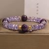 Exquisite Faceted Amethyst Bead Bracelet: Purple Crystal Charm, Versatile, Light Luxury, Stackable for Women