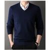Men S Winter Thick V Neck Long Sleeve Pullover Knit Sweater