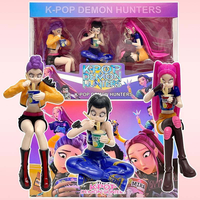 Noodles Kpop Devil Hunter Rumi Zoe Mira anime polyvinyl chloride character collection desktop trinkets Childrens Gift