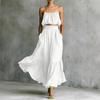 Women's Camisole Top and Pleated Maxi Skirt Two Piece Set High Waist Summer Vacation Outfit