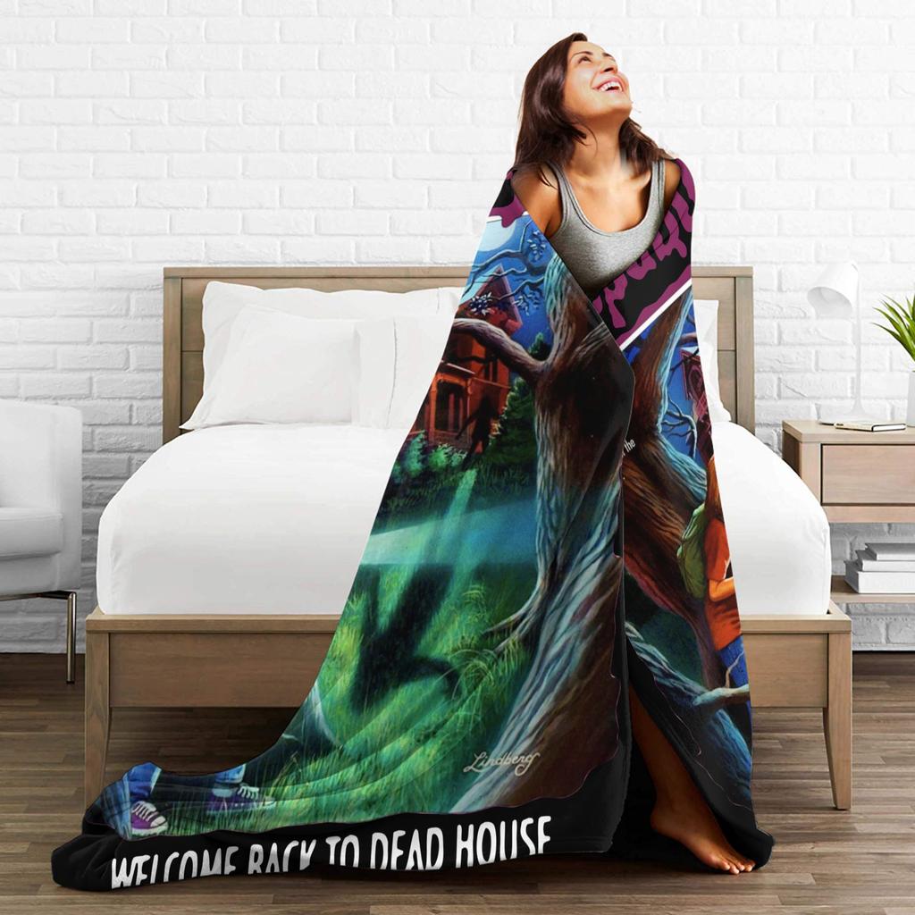 Goosebumps Dead House Calling All Creeps Blankets Flannel Horror Halloween Throw Blanket for Bedroom Sofa Bedroom Quilt