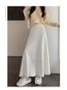 High Waist Autumn/Winter Pleated A-line Knit Skirt with Slimming Design