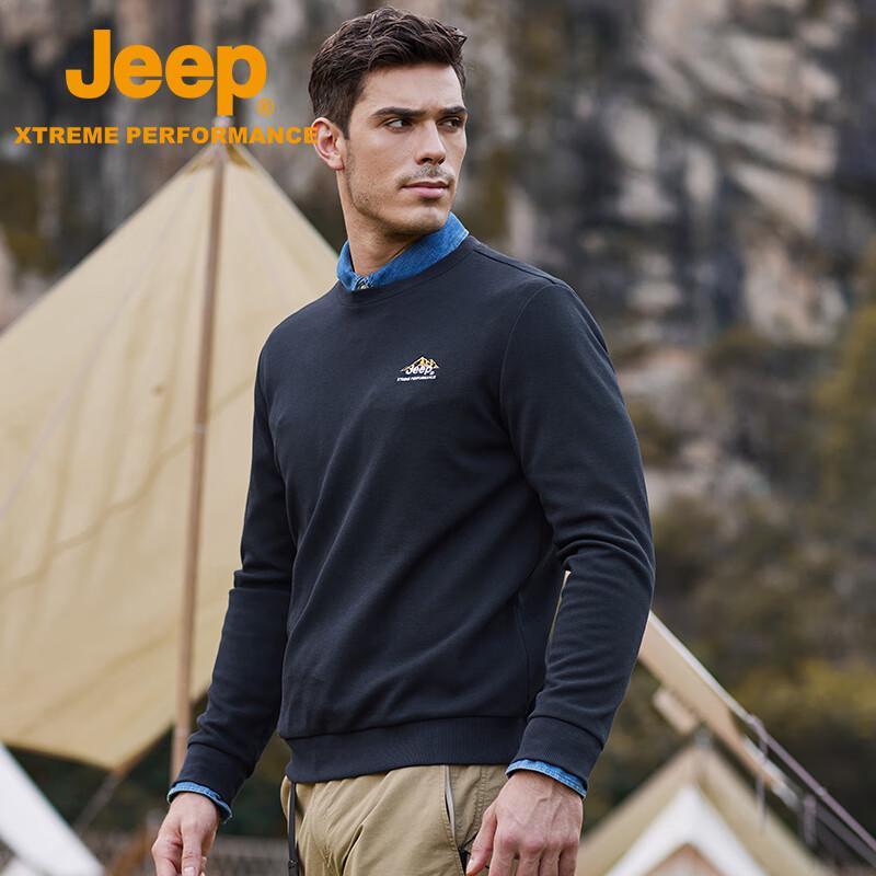 Jeep Men's Warm Fleece-Lined Casual Long Sleeve Top