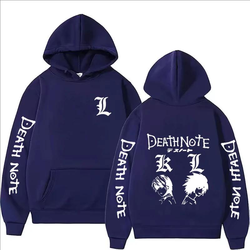 Anime Death Note Printed Hoodie Autumn Winter Men Women Casual Harajuku Fashion Long Sleeve Fleece Sweatshirts Tops Pullover