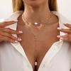 IngeSight.Z 3Pcs/Set Trendy Simple Imitation Pearl Pendant Necklace Women Sexy Exquisite Gold Color Long Chain Jewelry 2026 New