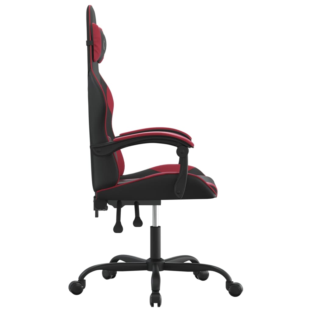 Gaming Chair Swivel Black and Burgundy Artificial Leather