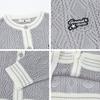 American College Style Knit Cardigan Embroidered Letter Hollow Unisex Casual Versatile