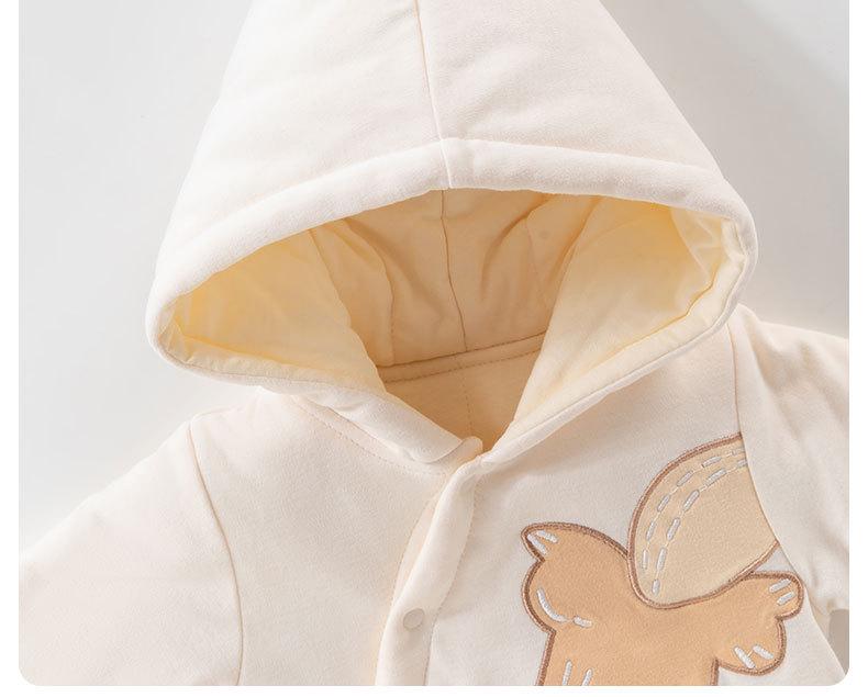 Dicker gesteppter Baumwoll-Kapuzen-Neugeborenen-Body für Jungen & Mädchen