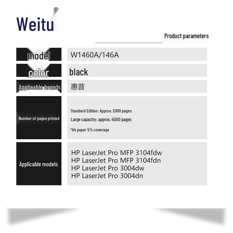 Compatible W1460X Toner Cartridge for HP Printers