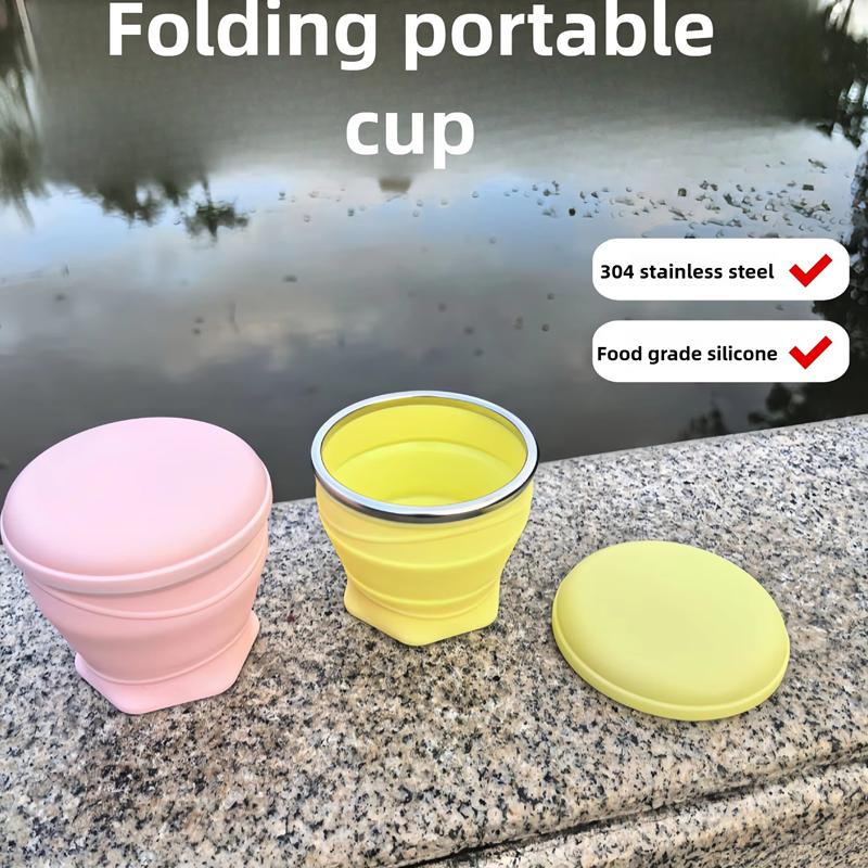 Faltbarer Wasserbecher 180ml für Reisen und Geschäftsreisen Tragbare Silikon-Campingtasse Lebensmittelqualität Outdoor-Trinkbecher