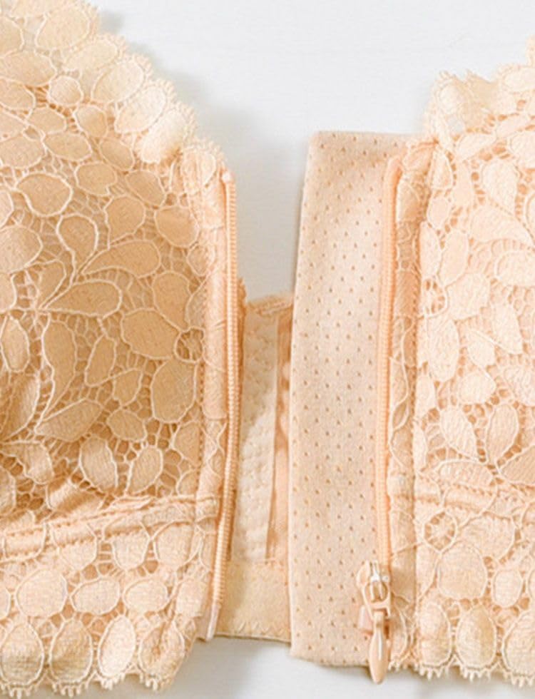 MY Lace Bra for Breast Cancer Padded [KISS LIFE] Front-opening, Zip-front Patients, (L, Blue) (kml800636c4)