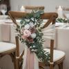 2 Pieces Wedding Aisle Chair Decoration Ready To Use Artificial Flower Swag Set Handmade