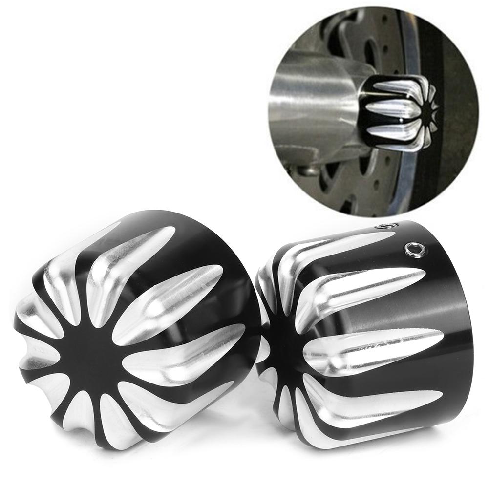 Pair of Motorcycle CNC Aluminum Axle Nut Cap Cover Water Drop Type Fit for Electra Road Glides