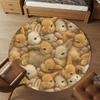1pc Bunnies, Adorable Round Chair mat Area Rug - Non-Slip, Floor Mat for Office, Bedroom, home decor Christmas Gift p0811387