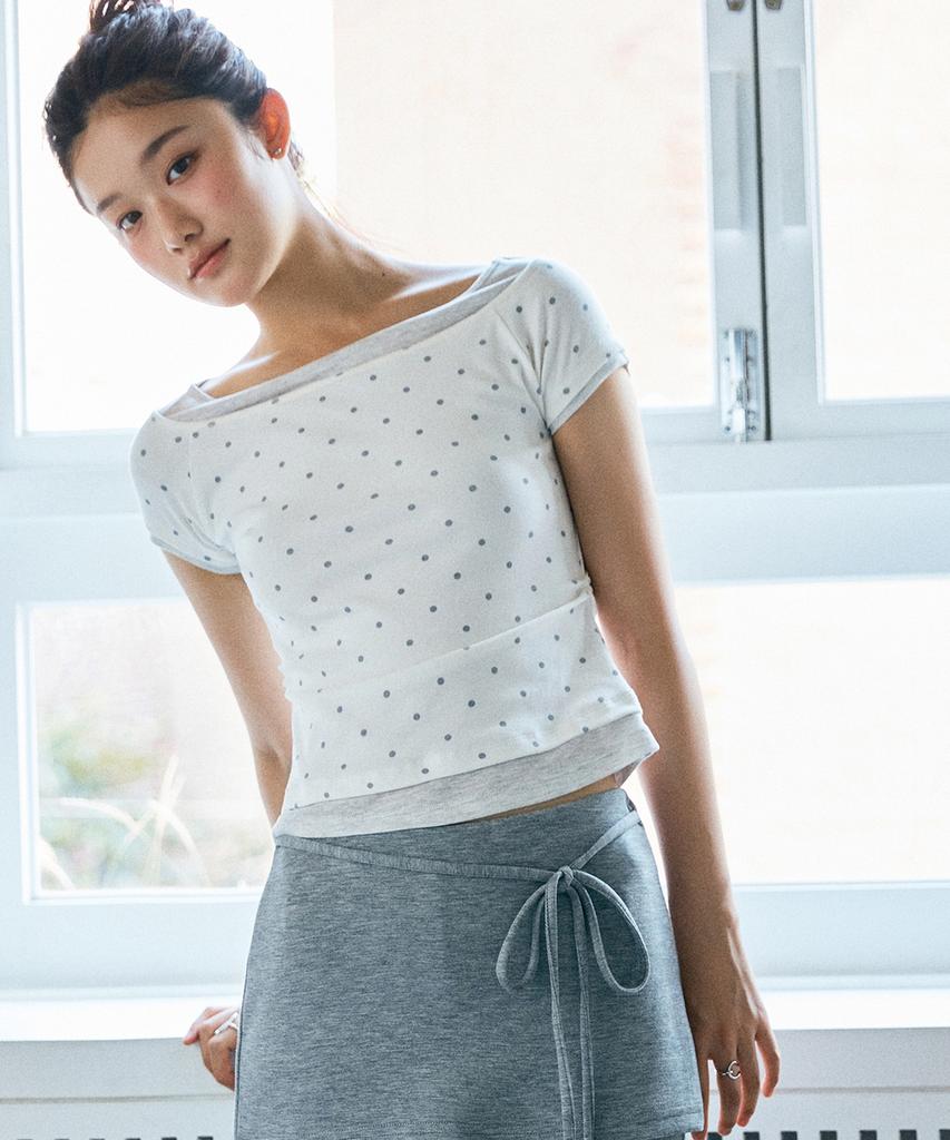 MIXXO Boat Neck Layered T-Shirt Re Lwg40Ms_Miwhwg71Qa