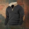 Men S Retro Spliced Half Zip Long Sleeve Sweatshirt